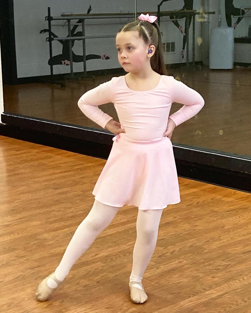 Stelle Long Sleeve Ballet Leotards for Girls Toddler Dance Dress Ballet Outfit Combo with Skirt and Tights(Ballet Pink-Long Sleeve, 110) - Image 4